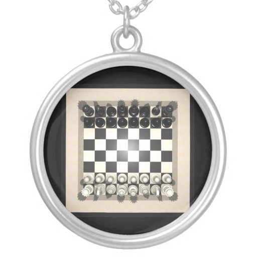 Chessboard and Chess Pieces: Necklace