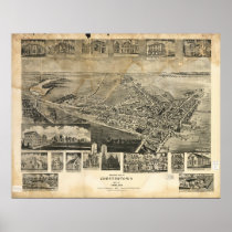 Chestertown Maryland 1907 Antique Panoramic Map Poster