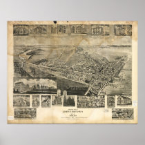 Chestertown Maryland 1907 Antique Panoramic Map Posters