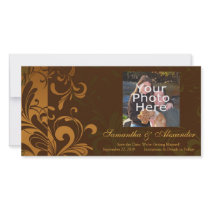 Chestnut Brown/Gold/Green Swirl Photo Card