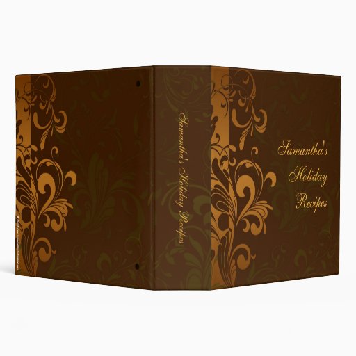 Chestnut Brown Personalized Recipe Binder