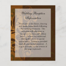 Chestnut Brown with Gold/Green Reception Info. Full Color Flyer