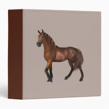 Chestnut Coloured Horse Vinyl Binder