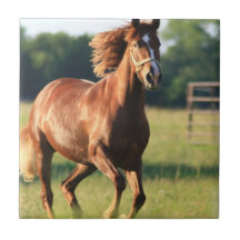 Chestnut Galloping Horse Tile