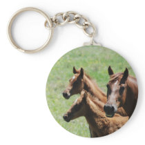 Chestnut Mare & Foals Keychain