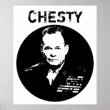 Chesty Puller -- Black and White Poster