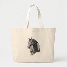 CHEVAL AU CRAYON SAC EN TOILE