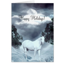 Cheval blanc bonnes fêtes cartes de vœux