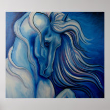 Cheval bleu de drame affiches