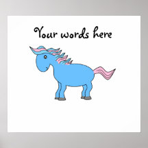 Cheval bleu et rose posters