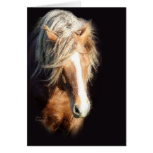 Cheval contre le noir carte de vœux
