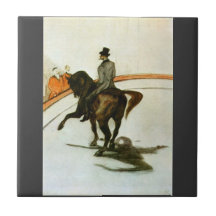 Cheval dans l'anneau par Toulouse-Lautrec Carreau En Céramique