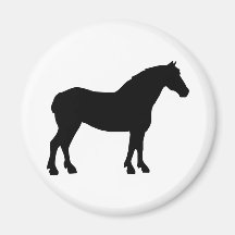 Cheval de trait (noir) magnets pour réfrigérateur