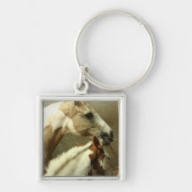 Cheval gris Keychain de concours complet Porte-clé