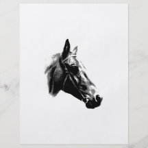 Cheval noir et blanc d'art de bruit tract customisé