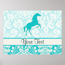 Cheval turquoise affiches