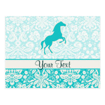 Cheval turquoise cartes postales
