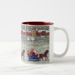 Cheval vintage du père noël un Sleigh ouvert dans  Tasse À Café