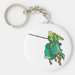 Chevalier vert joutant porte-clé