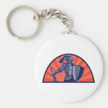 chevaliers templar avec l'épée et le bouclier porte-clef