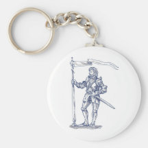 chevaliers templar avec l'épée et le bouclier porte-clé