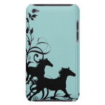 Chevaux sauvages noirs coques iPod Case-Mate