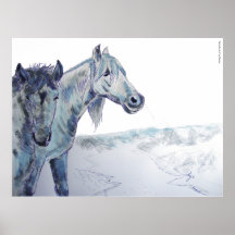 Chevaux sauvages peignant 'prendre l'air III Poster