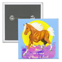 Chevaux - un contact de ciel sur le bouton de la t pin's