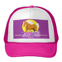 Chevaux - un contact de ciel sur le chapeau de la  casquette