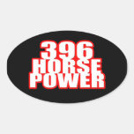 Chevaux-vapeur de Chevy 396 Autocollant Ovale