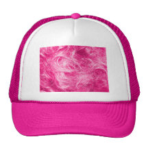 Cheveux roses bouclés casquette de camionneur