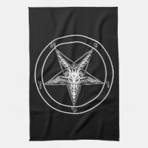 Chèvre de Baphomet de Mendes 16x24 sur le sergé de Linges De Cuisine