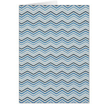 CHEVRON02 BLUE WHITE ZIGZAG PATTERNS TEMPLATES SHA GREETING CARDS