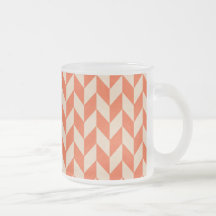 CHEVRON10 CORAL WHITE ZIG ZAG ZIGZAG PATTERN BACKG MUG
