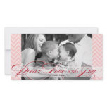 Chevron and Script Holiday Photo Card photo cards