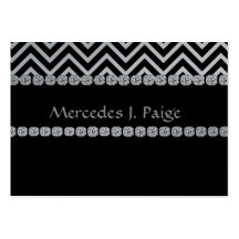 CHEVRON BLACK Design DIAMOND FAUX Business Card