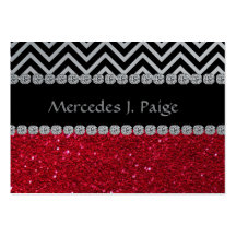 CHEVRON BLACK Design DIAMOND FAUX Business Card