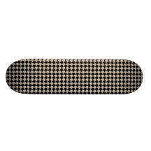 Chevron Checks Tan and Black Skateboard
