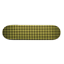 Chevron Checks Yellow and Black Skate Deck
