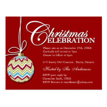 Chevron Christmas Party Invitations postcards