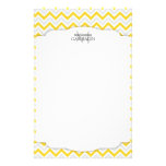 Chevron jaune et moderne personnalisé papier à lettres
