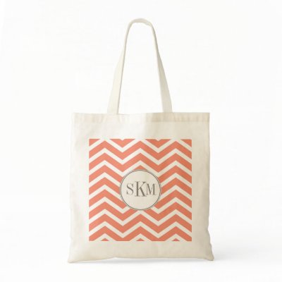 Chevron Monogram Personalized Tote Tote Bag by pinklilypress