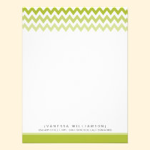 Chevron Pattern Custom Flat Note Cards (lime) invitations