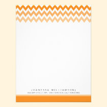 Chevron Pattern Custom Flat Note Cards (orange) invitations