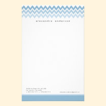 Chevron Pattern Custom Stationery (baby blue) stationery