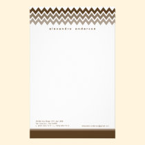 Chevron Pattern Custom Stationery (chocolate) stationery