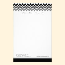 Chevron Pattern Custom Stationery (ebony) stationery