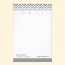 Chevron Pattern Custom Stationery (grey) stationery