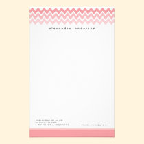 Chevron Pattern Custom Stationery (light pink) stationery