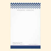 Chevron Pattern Custom Stationery (navy blue) stationery